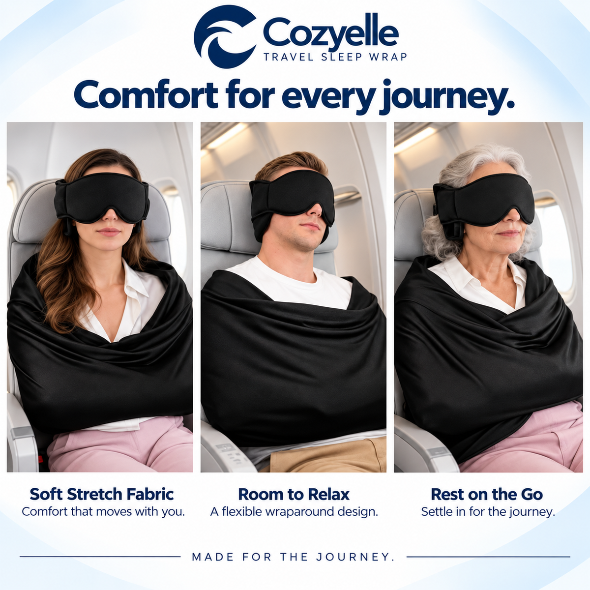 COZYELLE First Class 3-in-1 Travel Sleep Set