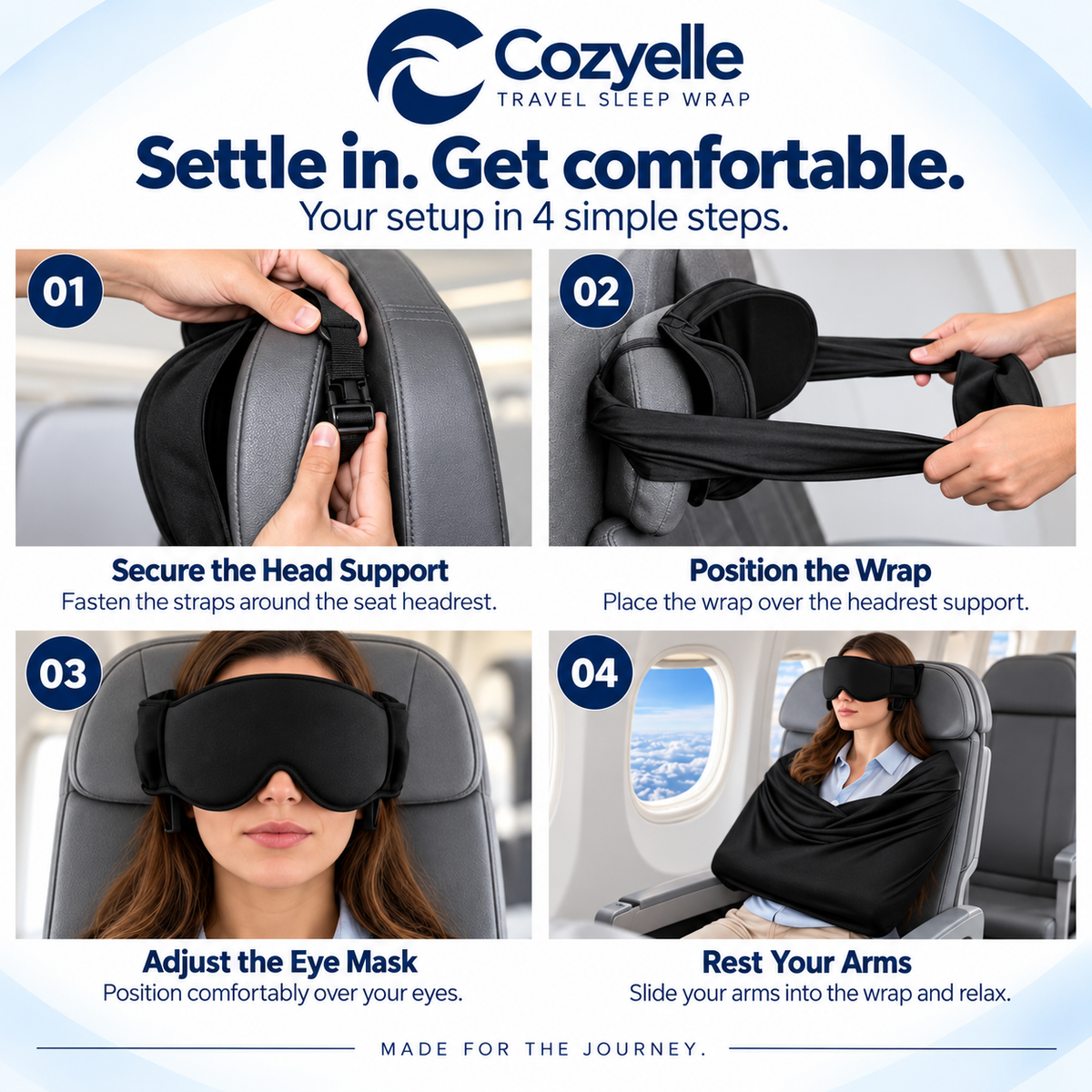 COZYELLE First Class 3-in-1 Travel Sleep Set